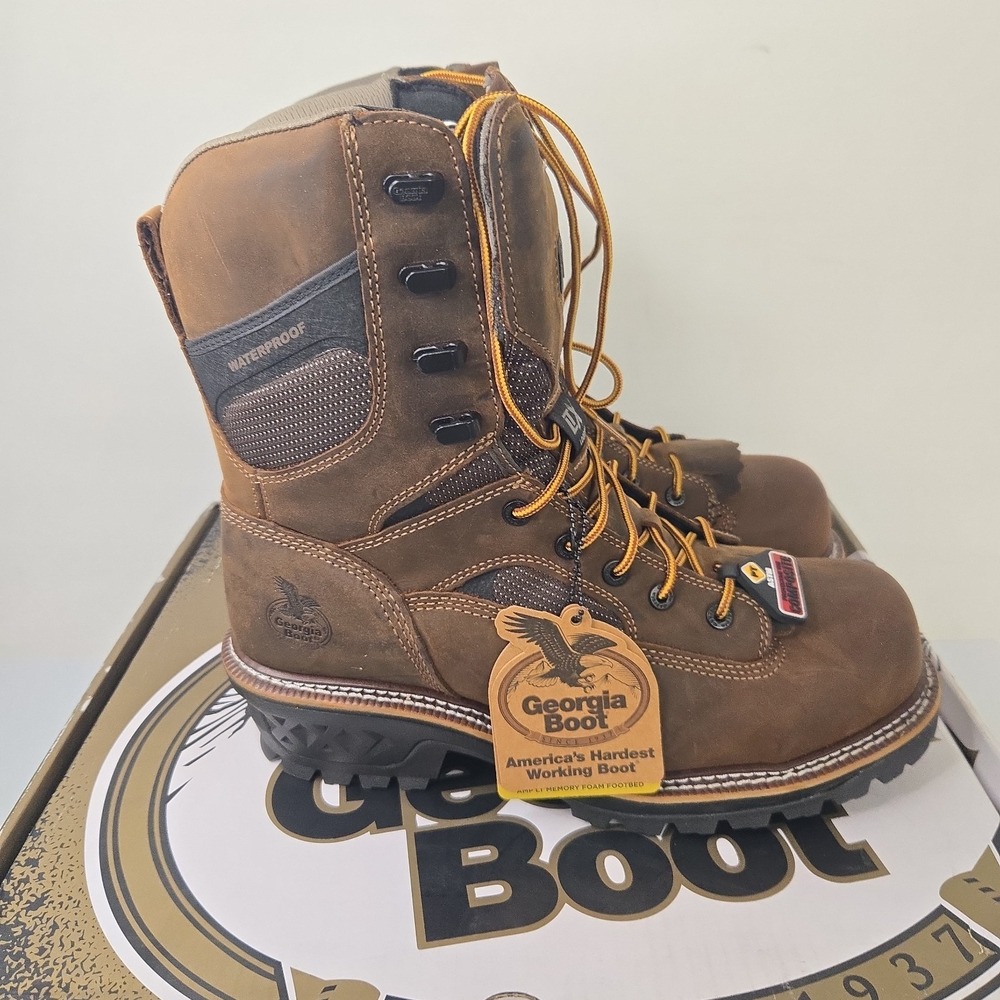 GEORGIA LTX LOGGER COMPOSITE TOE WATERPROOF WORK BOOTS GB00617 - Size 11.5 M